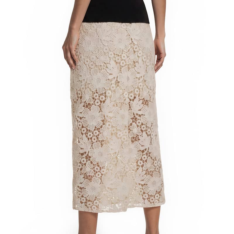 Prada Floral Lace Midi Skirt