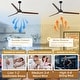 preview thumbnail 4 of 12, Cusp Barn 72" Outdoor/Indoor Large Black Ceiling Fan with Lights and Remote, Farmhouse Reversible DC Motor Wood Ceiling Fan