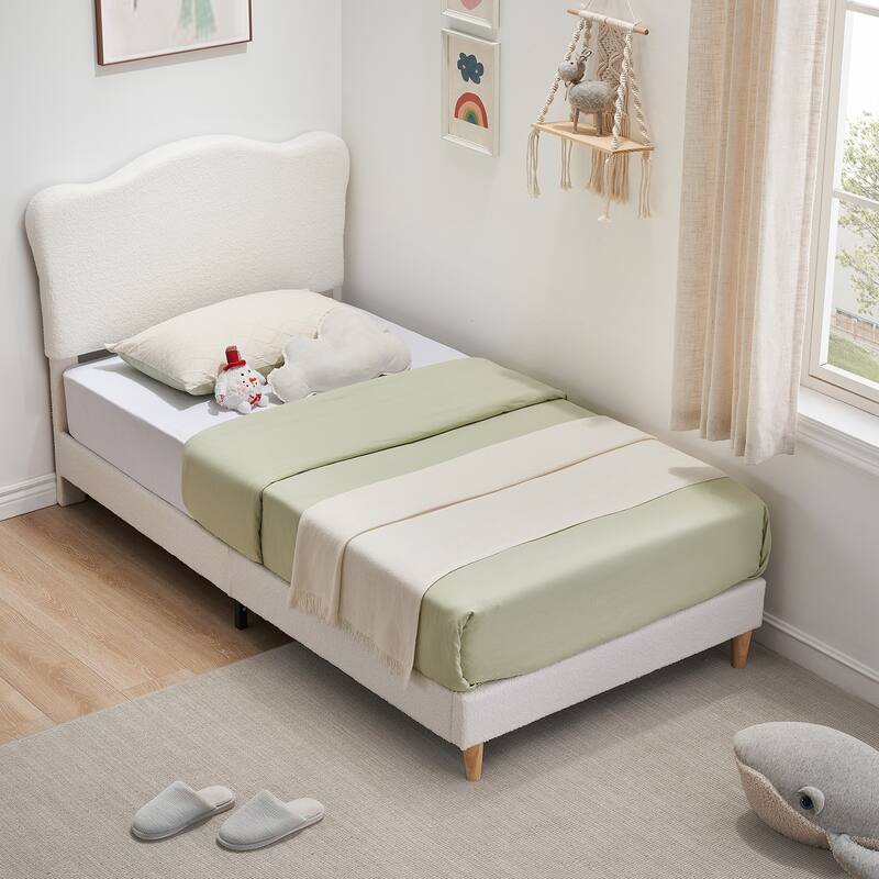 Upholstered Twin Size Platform with Headboard