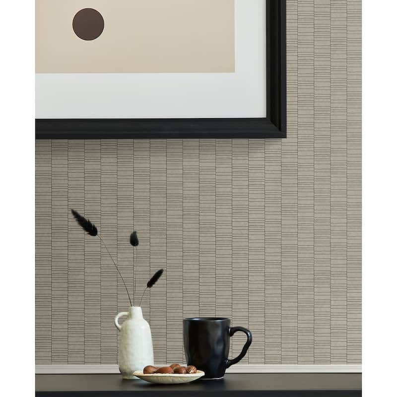 Seabrook Designs Deco Spliced Stripe Unpasted Wallpaper