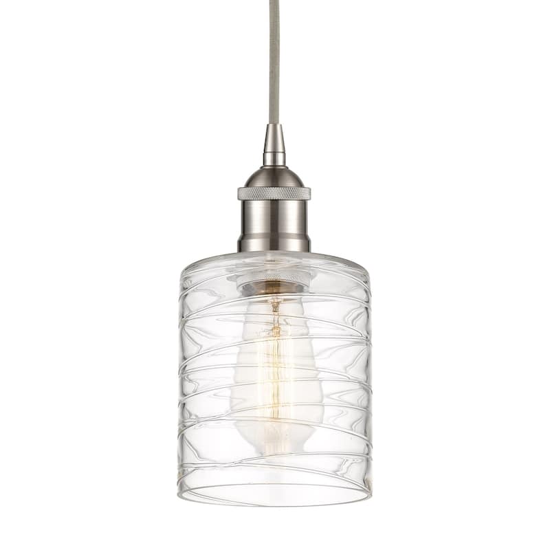 Innovations Lighting 616-1P-8-5 Cobbleskill Pendant Cobbleskill 5" - Brushed Satin Nickel / Deco Swirl