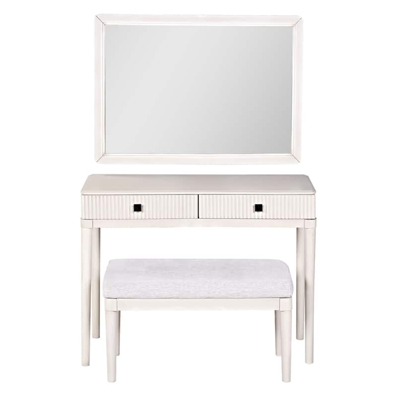 Vanity Desk w/Mirror,Adult Makeup Table Set w/Stool,Home Office Desk