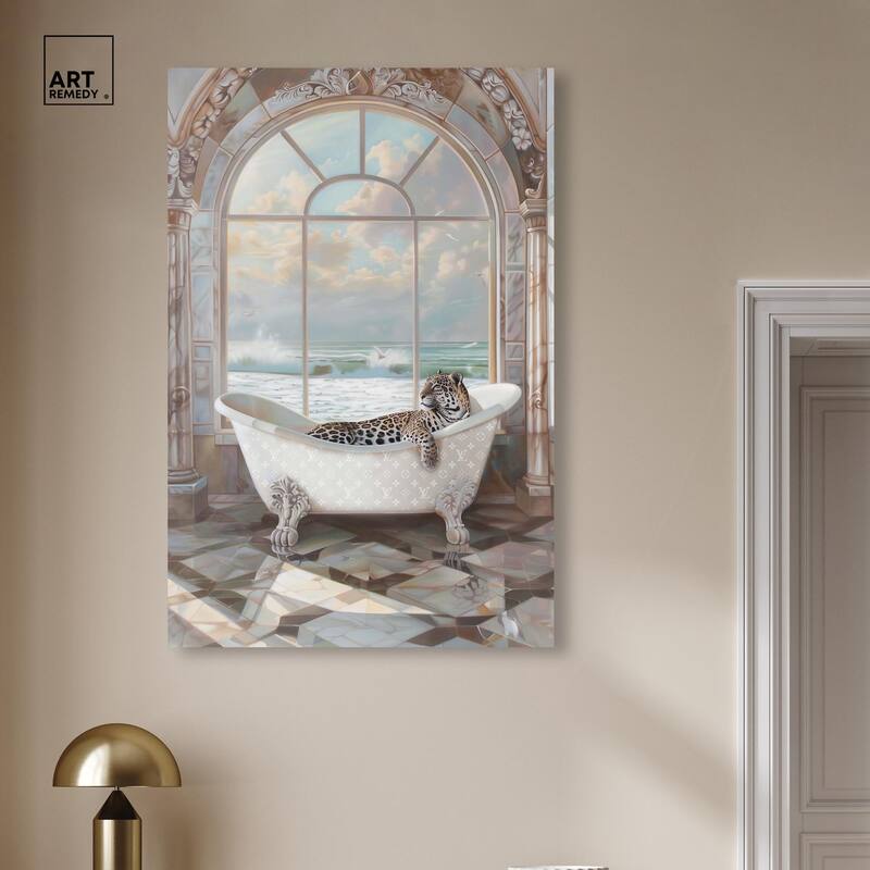Jaguar Arch Bathroom Glam Canvas by Art Remedy, Gallery Wrapped