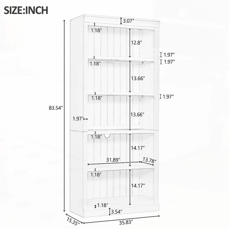 5-Tier Decor Bookshelves with Adjustable Shelves