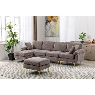 Image showcasing Modern Minimalist Sectional Sofa Couch, L-Shape 109*68