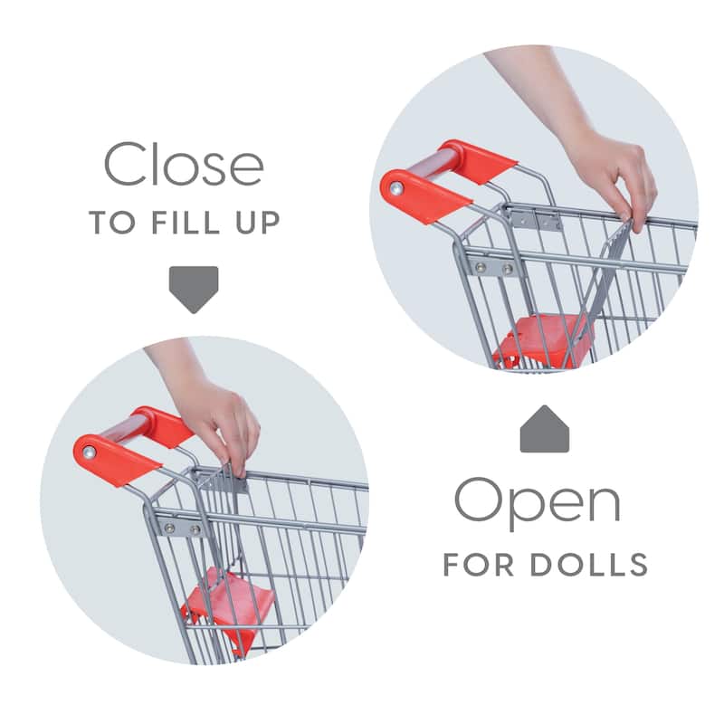 Milliard Toy Shopping Cart for Kids, Toddler Shopping Cart Toy - 23" x 12" x 17"