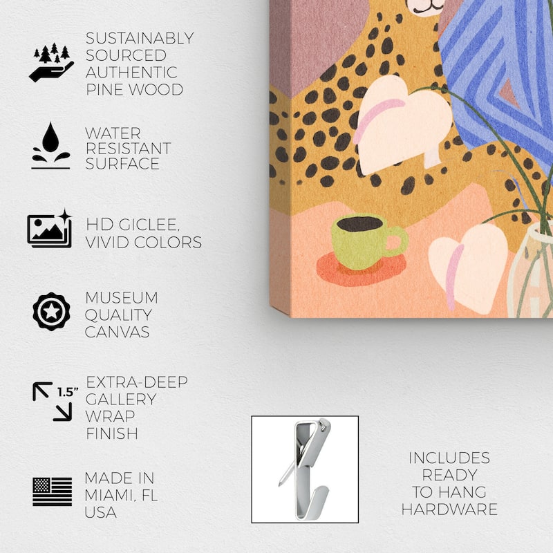 Wynwood Studio Canvas Fashion and Glam Spots and Stripes Pink and Light Pink Bohemian & Eclectic Wall Art Canvas Print