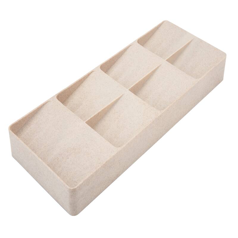 Kitchen Details 7 Compartment Cutlery Organizer in Natural - Brown - 15.7"x 6.2"x 1.75"