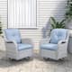 Option Light Gray Wicker / Babyblue Cusion
