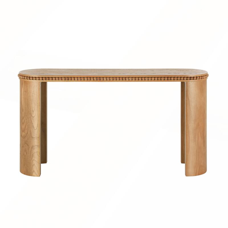 Mirod Vintage Console Table with Beaded Trim and Reversible Curved Legs