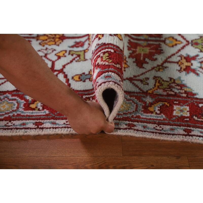 Light Blue Heriz Serapi Indian Rug Handmade Wool Carpet - 2'11"x 5'0"