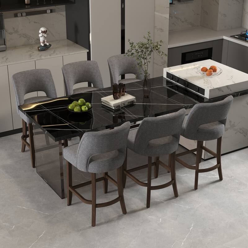 Set of 2/4/6 Wooden Bar Stools with Footrest/Counter Stools.