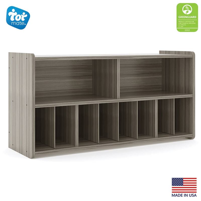 Tot Mate Nursery Daycare Kids Diaper Wall Storage, 46" W x 15" D x 23.5" H - Shadow Elm Gray - Assembled