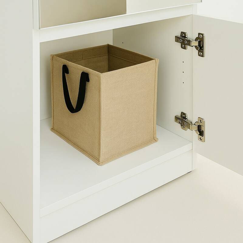 Elise Modular Wood Closet System with Mirror in White - 62.8"D x 17.72"W x 70.9"H