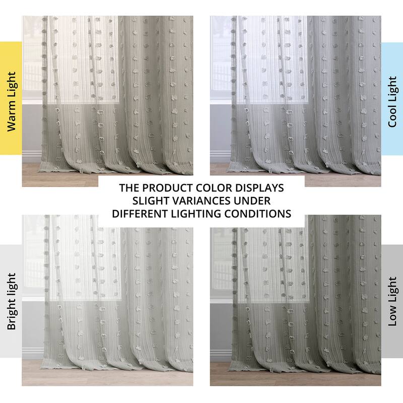 Exclusive Fabrics Strasbourg Dot Patterned Faux Linen Sheer Curtain (1 Panel)
