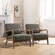 preview thumbnail 4 of 142, Aston Modern Solid wood Accent Chair for Living Room Set of 2 - Dark Green