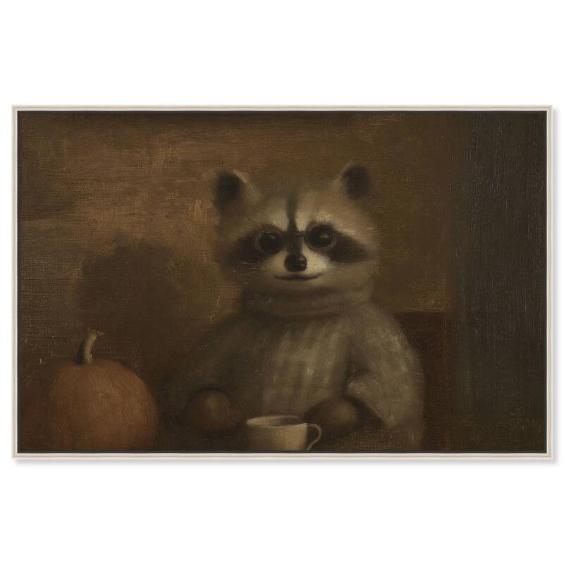 Raccoon Reverie Canvas by Art Remedy - Silver - 45" x 30"