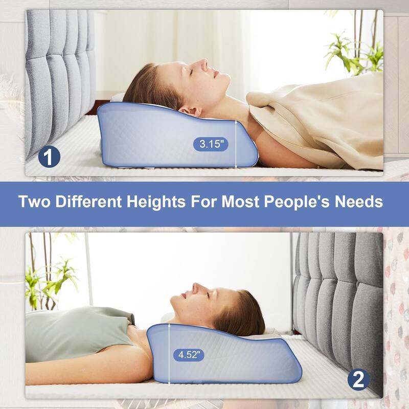 Pillow for Neck Support, Contour Memory Foampillow Shoulder Support Pain Relief for Side Back Stomach Sleepers with Pillowcase