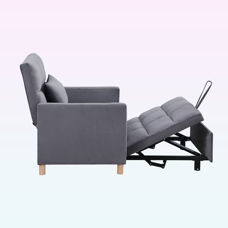 Modern Convertible Sleeper Sofa Chair Bed with Pillow