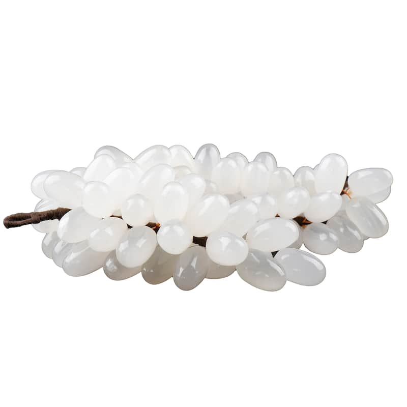 Stone Decorative Object Grape Sculpture Statue Living Room - 2" White - 8" x 4" x 2"