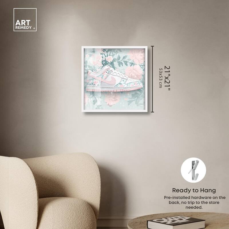 Dainty Floral Sneaker Shadowbox by Art Remedy