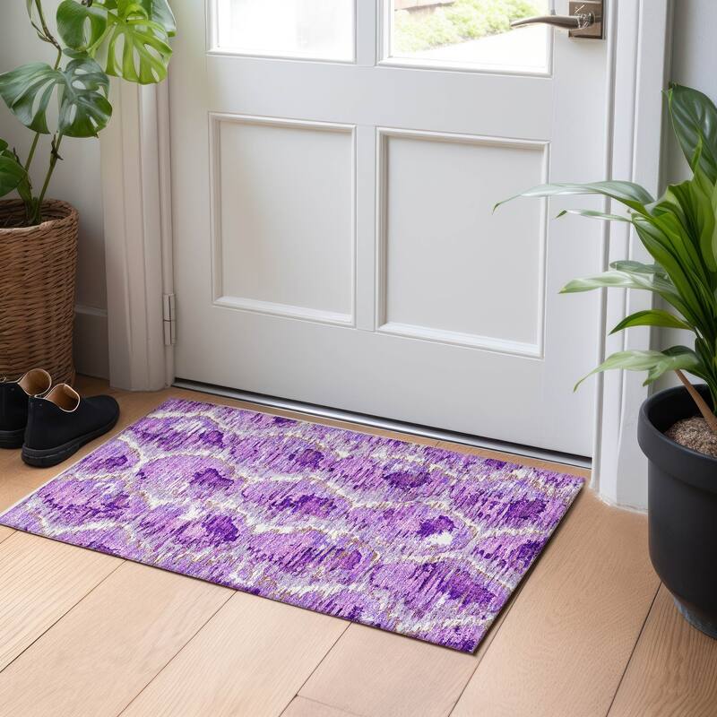 Premium Washable Super Soft Modern Abstract Mayfield Rug - Lavender - 1' 8" x 2' 6" - Rectangle