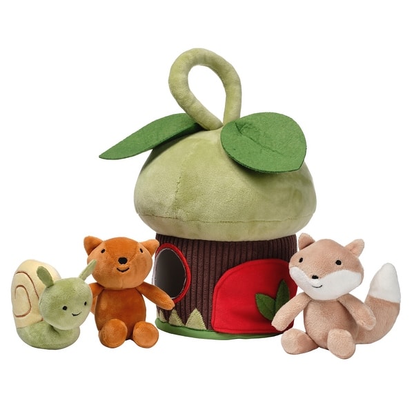 slide 2 of 5, Lambs & Ivy Treehouse Soft Plush Interactive Play Set with Stuffed Animal Toys