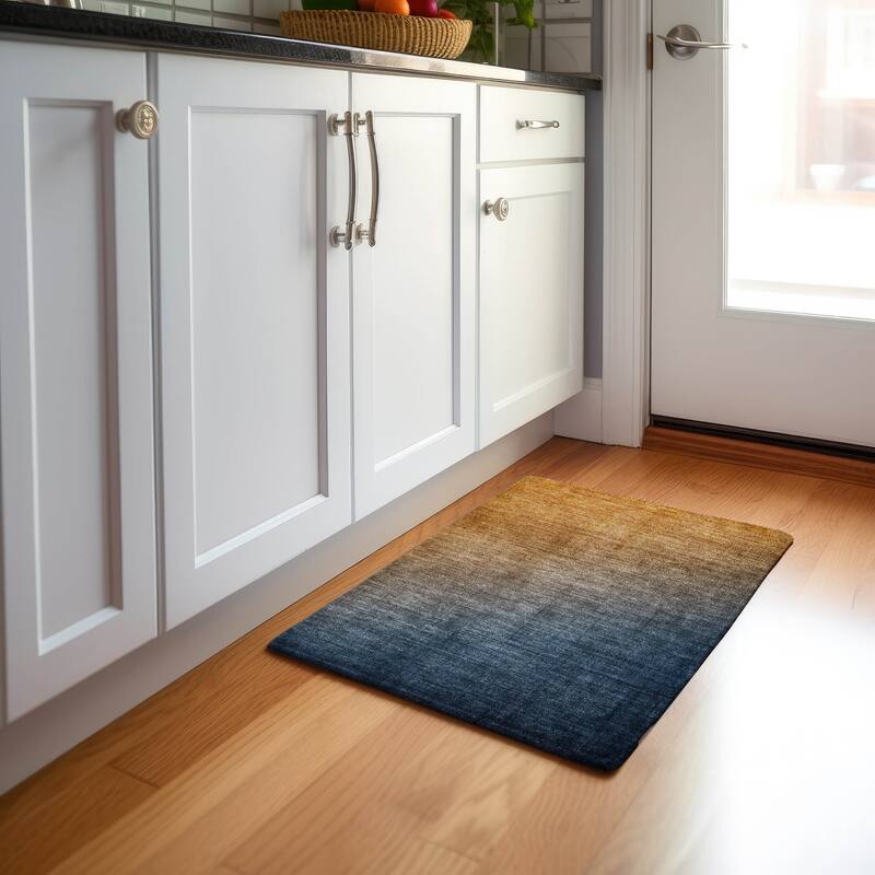Premium Washable Super Soft Ombre Solid Mayfield Rug - Navy - 1' 8" x 2' 6" - Rectangle