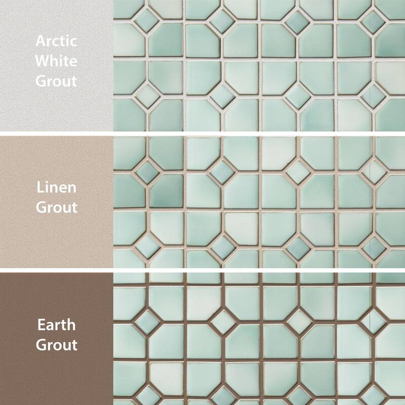 Merola Tile Hudson Oxford Mint Green 11-3/8" x 11-3/8" Porcelain Mosaic Floor and Wall Tile