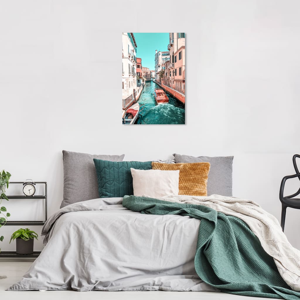 Wynwood Studio Prints Architecture and Buildings Venezia II Blue and Modern & Contemporary Wall Art Canvas Print