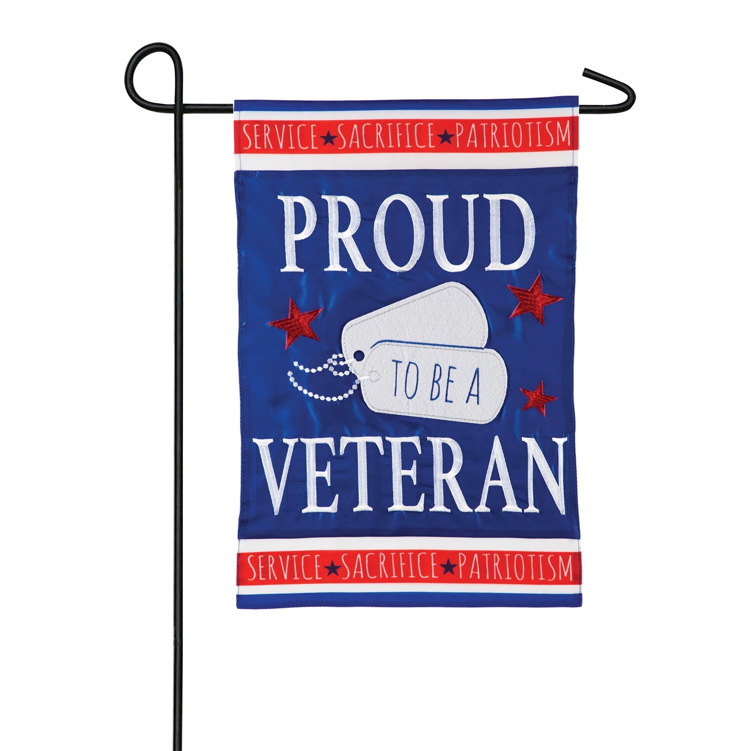 12.5 in. x 18 in. Proud Veteran Garden Applique Flag