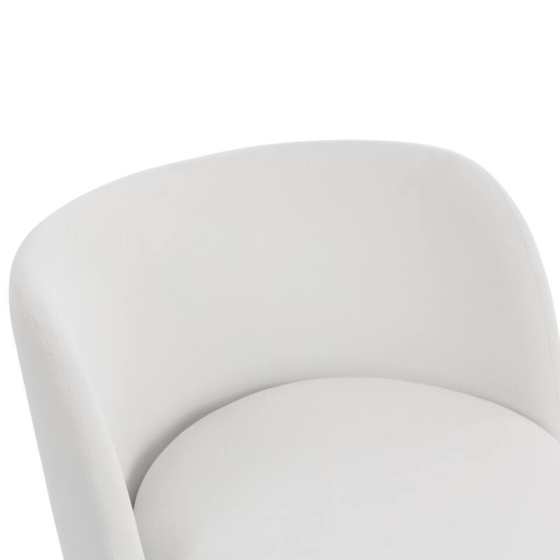 Stylish Upholstered Barrel Chair: 360°Swivel Vanity Stool for Bedroom & Dining Chair, Built-in Storage, Soft Padded Accent Seat