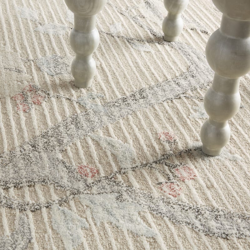 Lillian Lillian August Luisa Eloise French Country Floral Area Rug, Cream/Blue/Blush