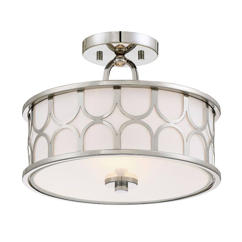 Meridian M60015 2 Light 13" Wide Semi-Flush Drum Ceiling Fixture