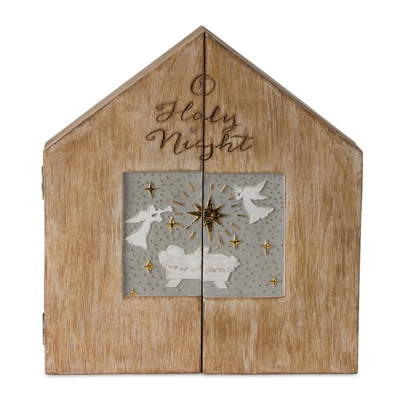 Polyresin Holy Family Nativity Box Scene Table Decor - 8” x 2.25” x 10.5” (L x W x H)