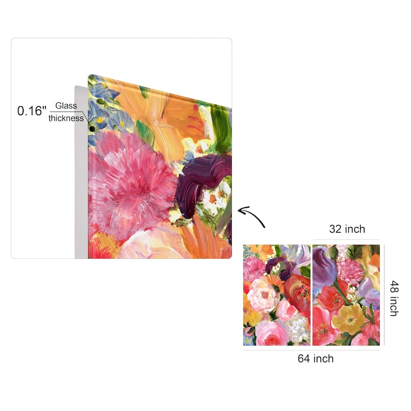 Empire Art Direct Blossom Symphony Printed Tempered Glass Wall Art - Multi-Color