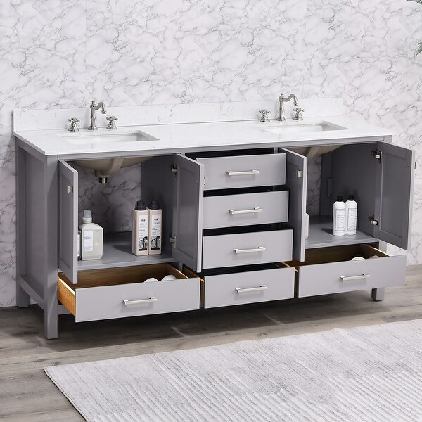 PROOX 72 inch Freestanding Bathroom Vanities with Double