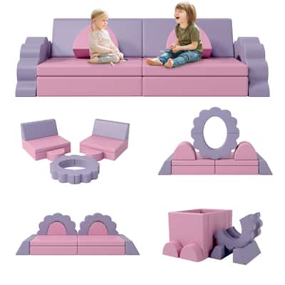Foam Climbing Blocks Convertible Sofa ,Kids Play Couch, Indoor Climbing Structure for Toddlers, Infant, Kids, Pre-school
