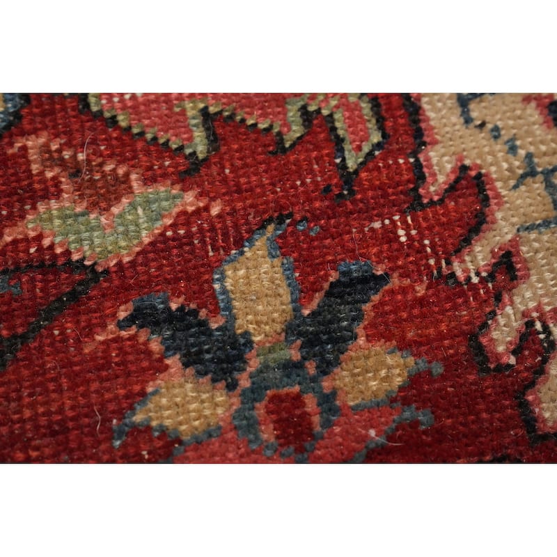 Hand Knotted Oriental 100% Wool Carpet Traditional Floral Red Heriz (serapi) Area Rug - 11' 5'' X 9' 7''