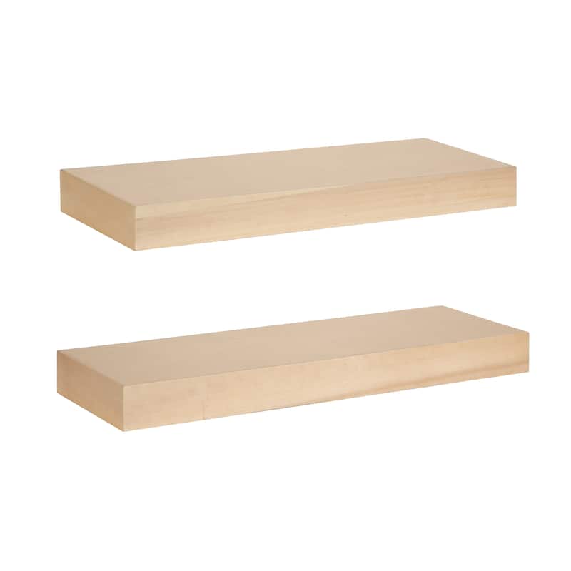 Kate and Laurel Havlock Wood Shelf Set - 2 Piece 24 Inch - Natural