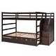 preview thumbnail 5 of 7, Espresso Full-Over-Full Bunk Bed, Trundle, 3 Storage Stairs, Elegant and Practical