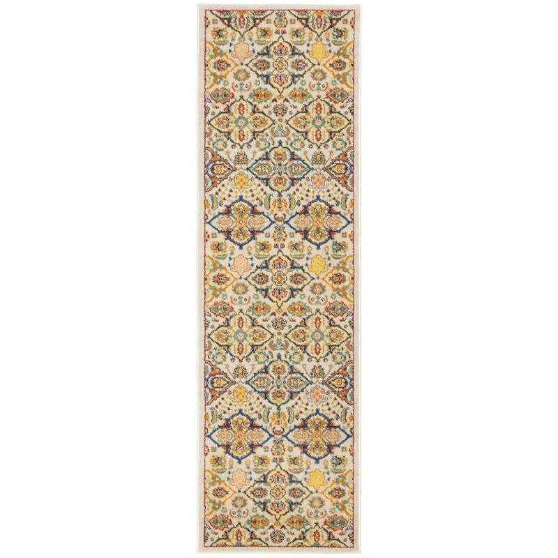 Power Loomed Floral Traditional Low Pile Area Rug - 72' X '24' X '0.25