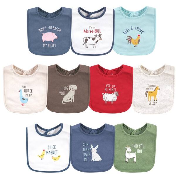 slide 1 of 1, Hudson Baby Infant Boy Cotton Bibs, Bacon My Heart, One Size - Bacon My Heart - One Size One Size - Bacon My Heart