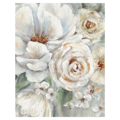 Neutral Blooms by Willowbrook Fine Art Canvas Art Print