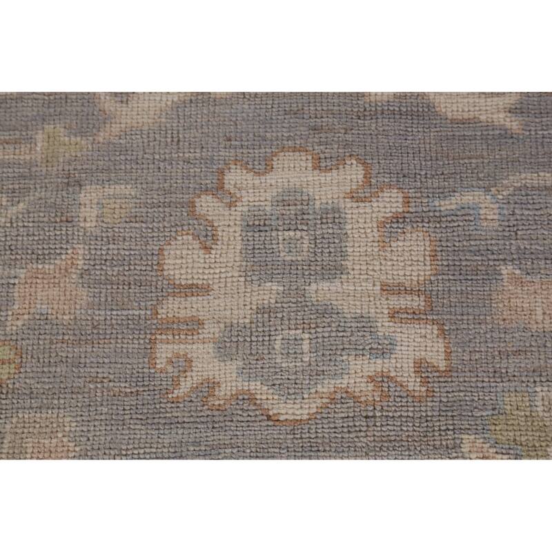 Hand Knotted Oriental 100% Wool Carpet Transitional All-Over Greys & Charcoal Oushak Area Rug - 13' 10'' X 10' 1''