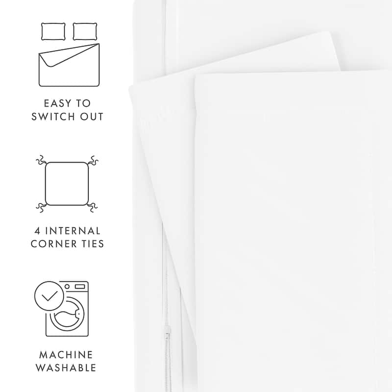 Soft Essentials Oversized 3-piece Microfiber Duvet Cover Set
