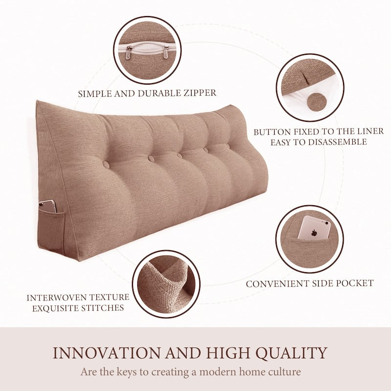 WOWMAX Bed Rest Wedge Reading Pillow Headboard Back Support Cushion