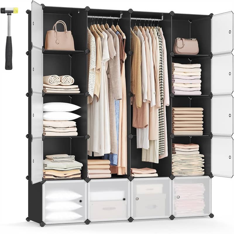 Cube Storage Organzier Portable Wardrobe Closet - 56.3"L x 14.2"W x 70.1"H