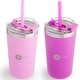 preview thumbnail 7 of 7, PopYum 13oz Insulated Stainless Steel Kids' Cups, 2-Pack Purple and Pink