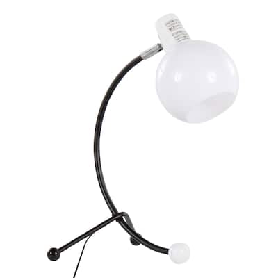 Contemporary Task Lamp in Black Metal and White Plastic Shade by LumiSource